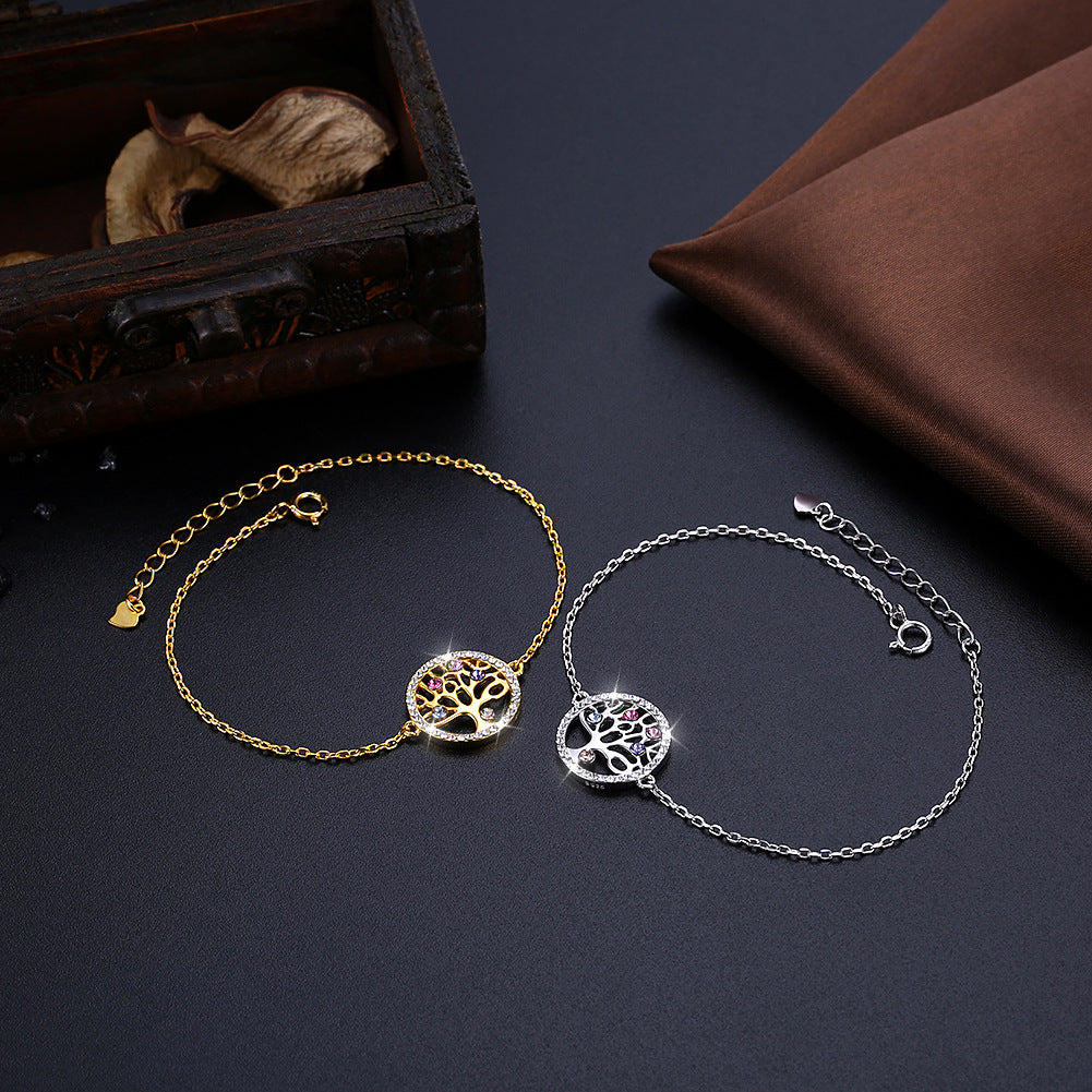 925 Sterling Silver Crystal Life Tree Bracelets For Women Party Gift About Long Bracelet Fashion Jewelry SVH241 925 Sterling Silver Crystal Life Tree Bracelets For Women Party Gift About Long Bracelet Fashion Jewelry SVH241